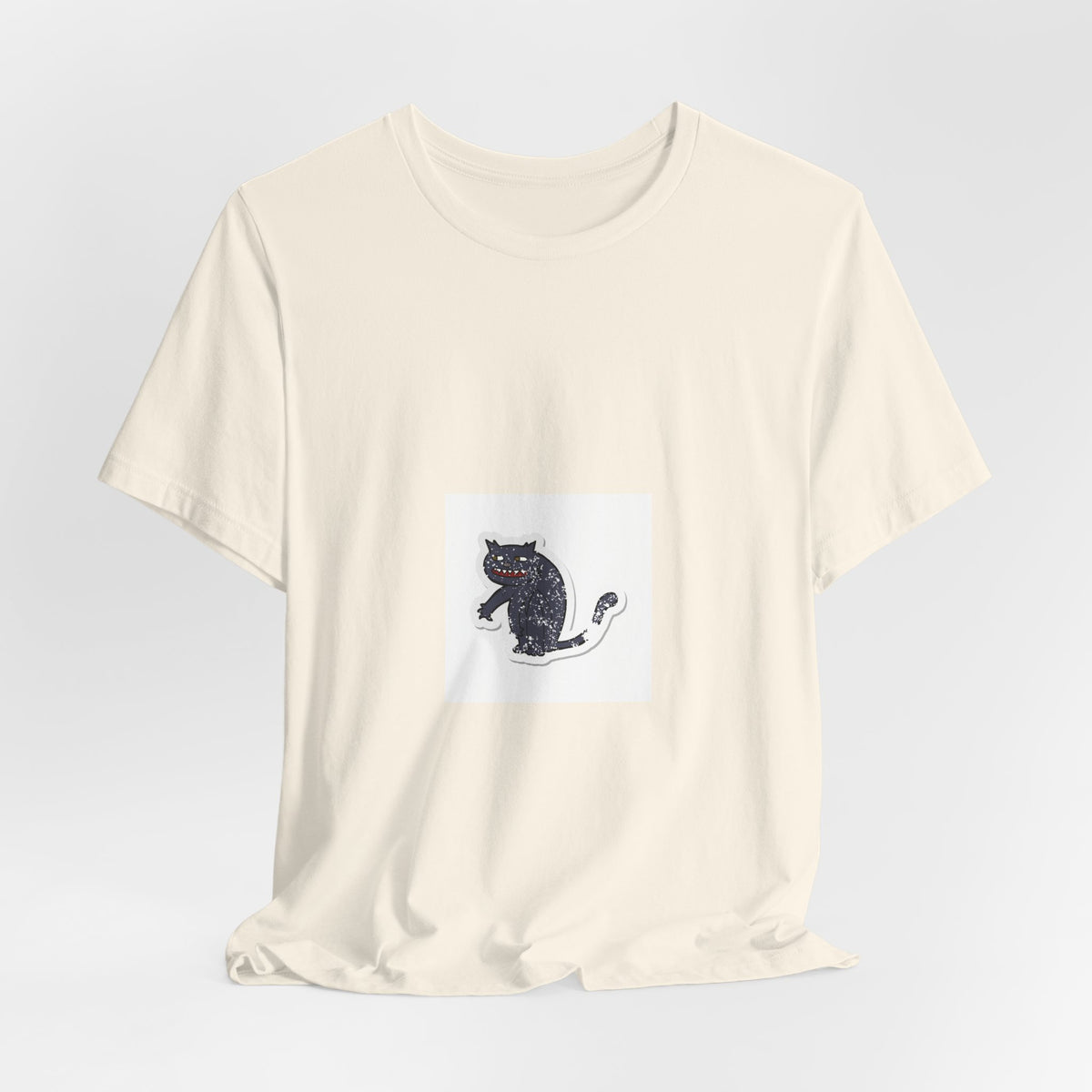 Black Cat Graphic Tee — Small Vintage Cat Illustration T-Shirt