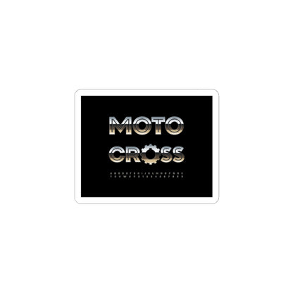 Motocross Metal Logo Kiss-Cut Sticker — Racing Helmet & Gear Decal