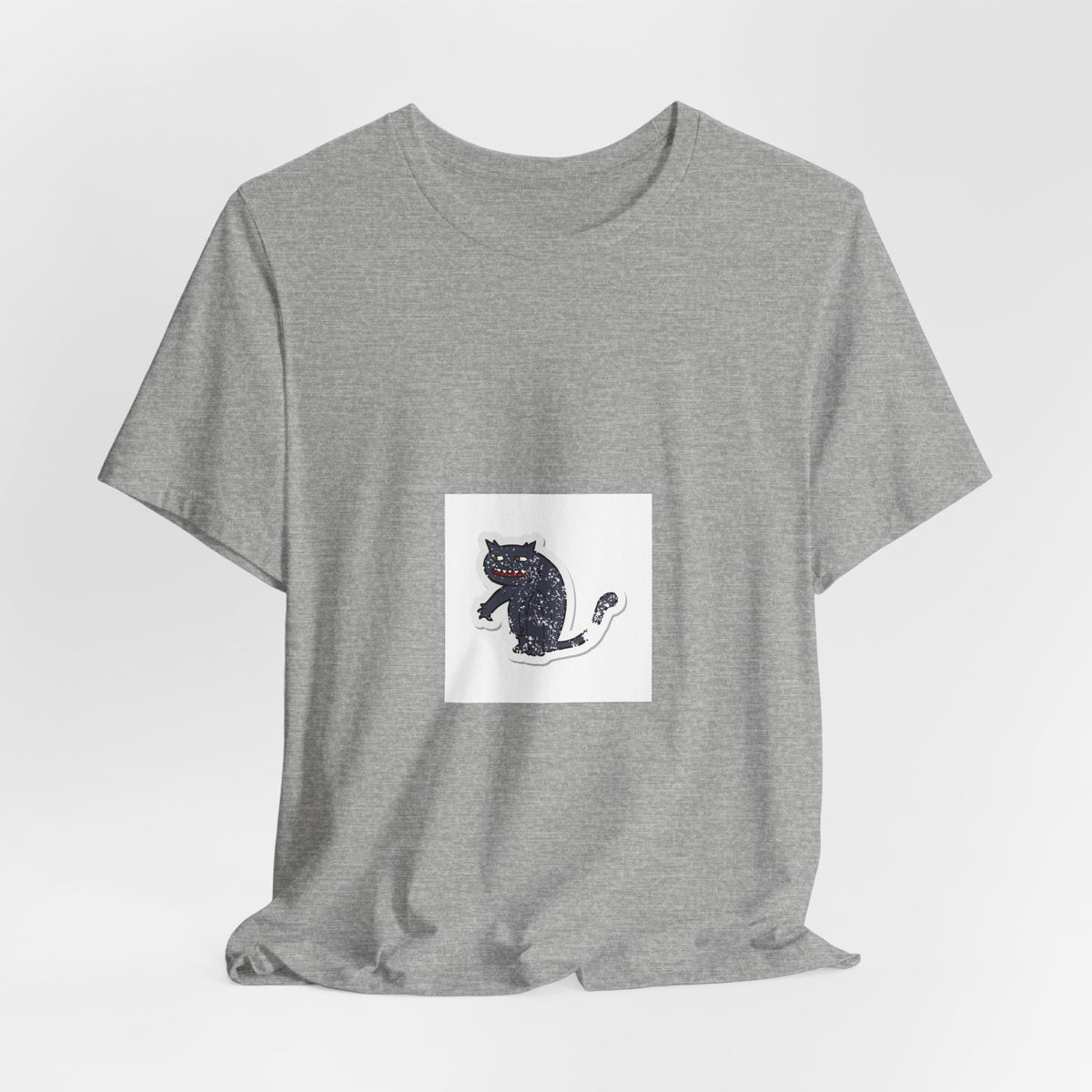 Black Cat Graphic Tee — Small Vintage Cat Illustration T-Shirt