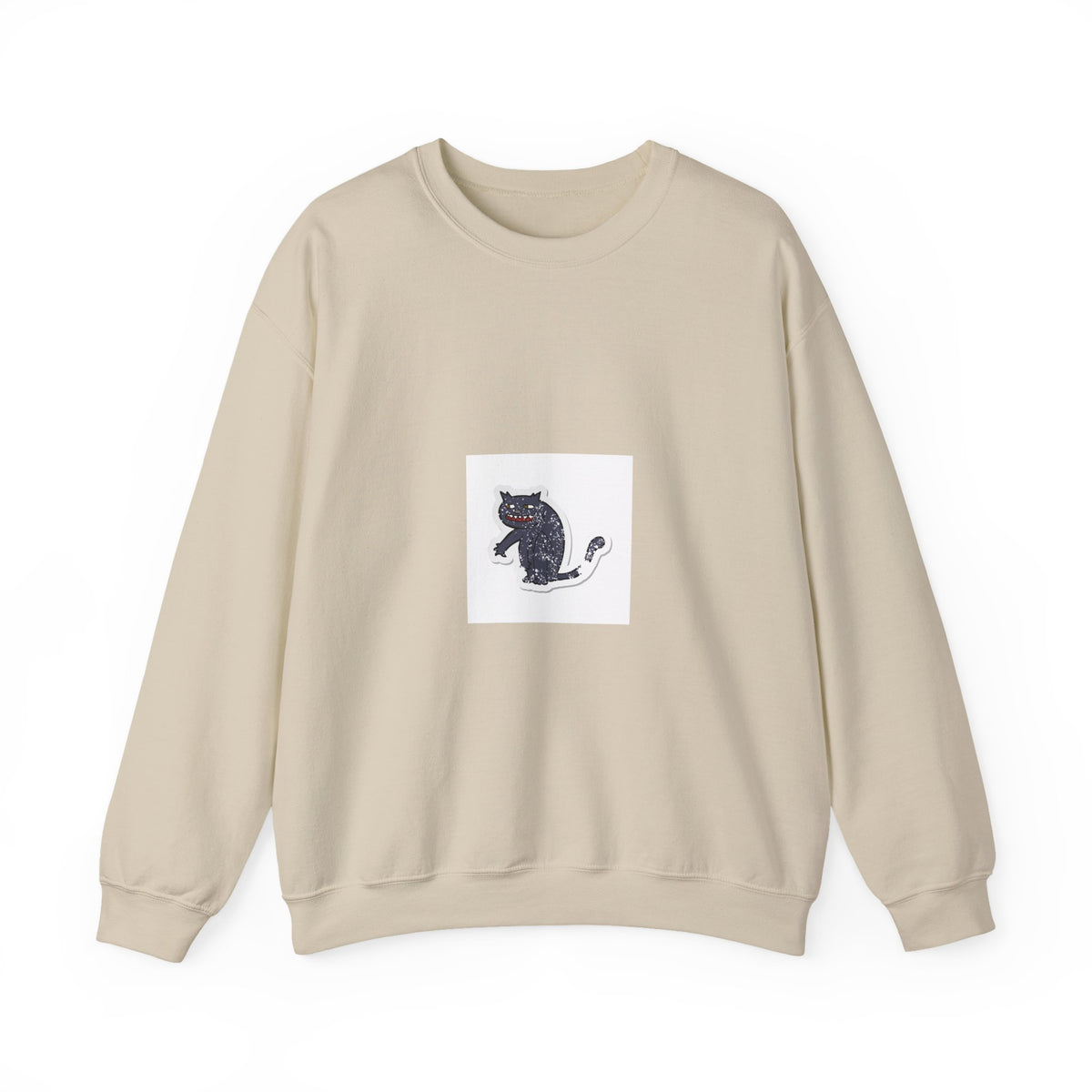 Embroidered Black Cat Crewneck Sweatshirt