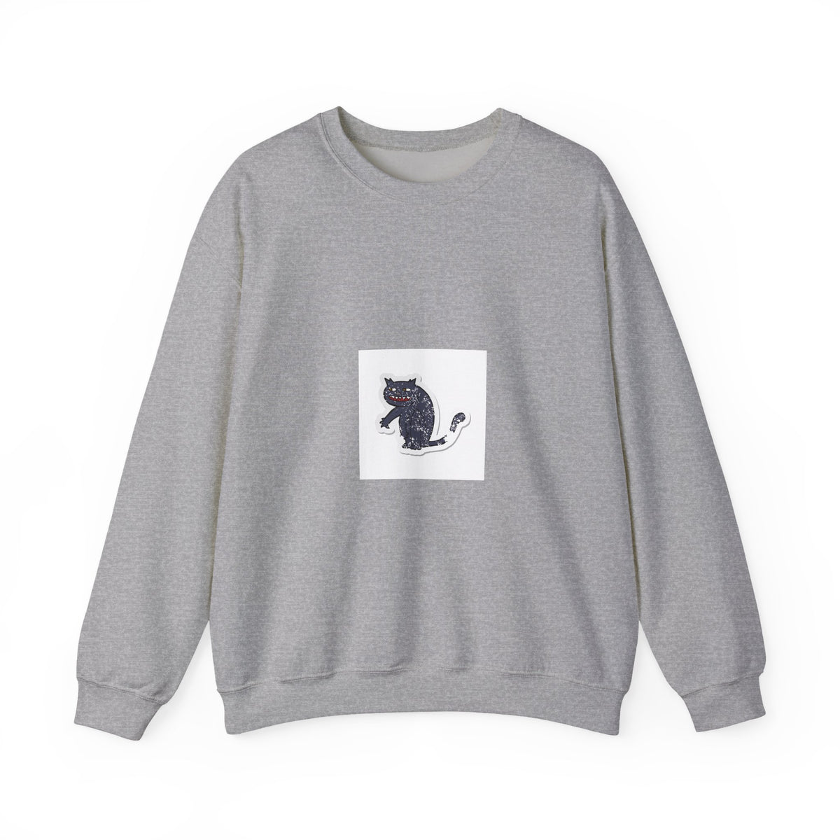 Embroidered Black Cat Crewneck Sweatshirt