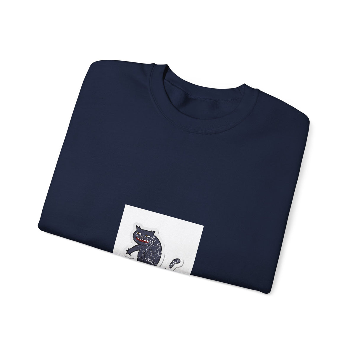 Embroidered Black Cat Crewneck Sweatshirt