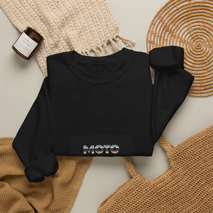 Moto Coffee Crewneck Sweatshirt — Retro Moto Coffee Logo Pullover