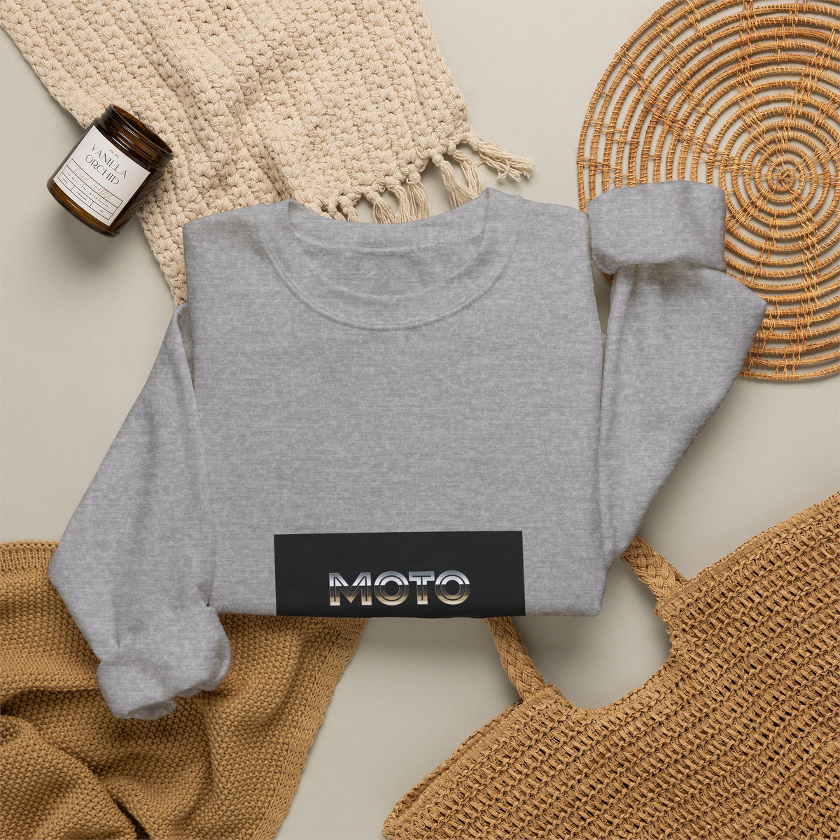 Moto Coffee Crewneck Sweatshirt — Retro Moto Coffee Logo Pullover