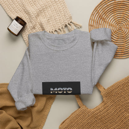 Moto Coffee Crewneck Sweatshirt — Retro Moto Coffee Logo Pullover