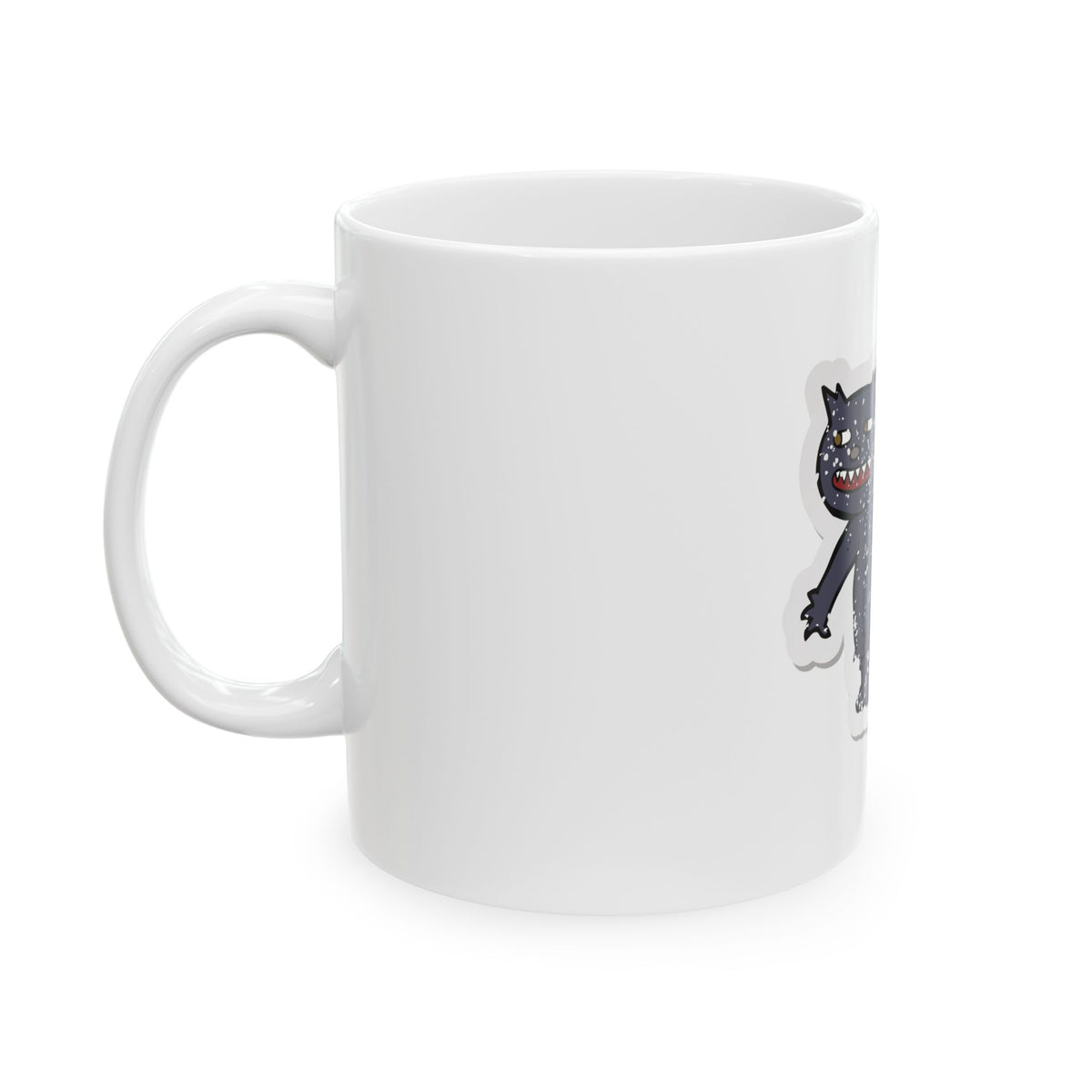 Grunge Black Cat Ceramic Mug (11oz/15oz)