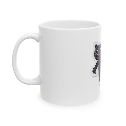 Grunge Black Cat Ceramic Mug (11oz/15oz)