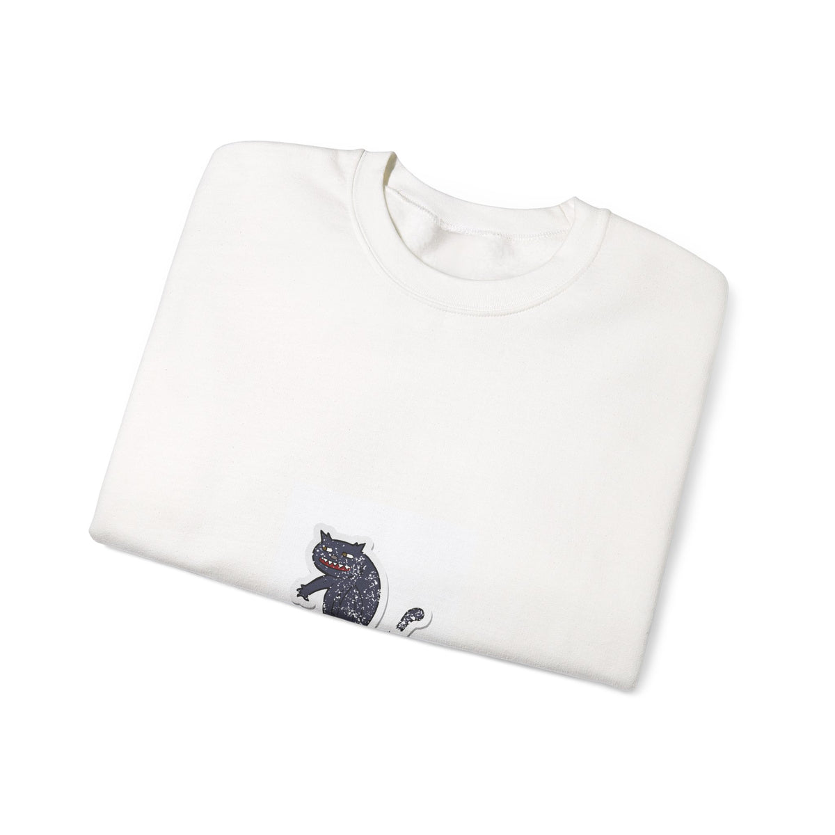 Embroidered Black Cat Crewneck Sweatshirt