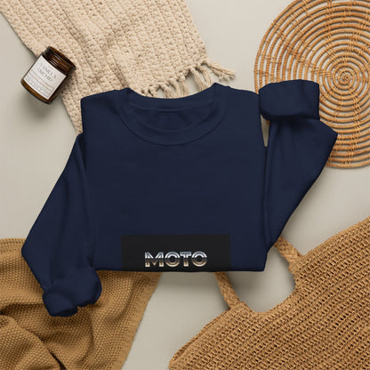 Moto Coffee Crewneck Sweatshirt — Retro Moto Coffee Logo Pullover