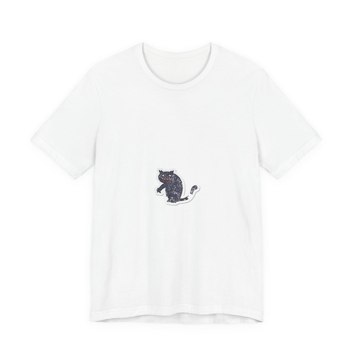 Black Cat Graphic Tee — Small Vintage Cat Illustration T-Shirt