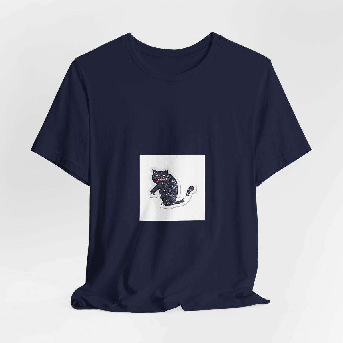 Black Cat Graphic Tee — Small Vintage Cat Illustration T-Shirt