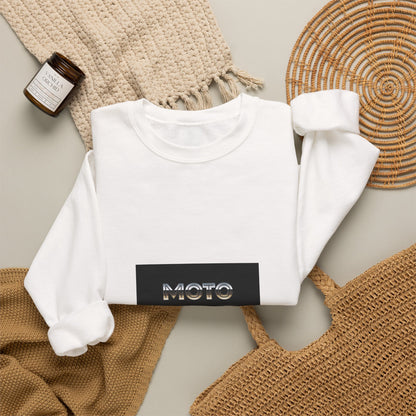 Moto Coffee Crewneck Sweatshirt — Retro Moto Coffee Logo Pullover