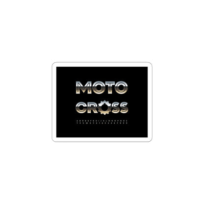 Motocross Metal Logo Kiss-Cut Sticker — Racing Helmet & Gear Decal