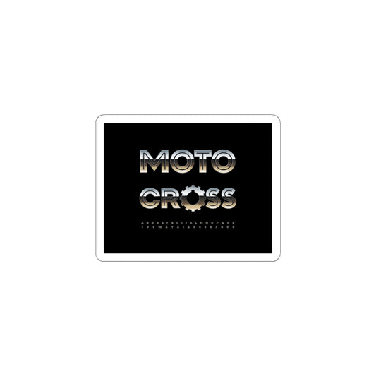 Motocross Metal Logo Kiss-Cut Sticker — Racing Helmet & Gear Decal
