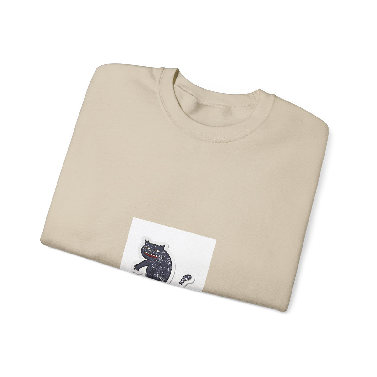 Embroidered Black Cat Crewneck Sweatshirt