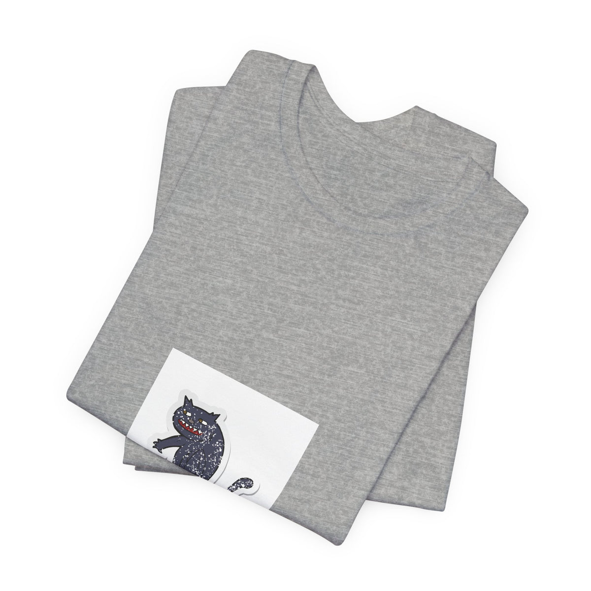 Black Cat Graphic Tee — Small Vintage Cat Illustration T-Shirt