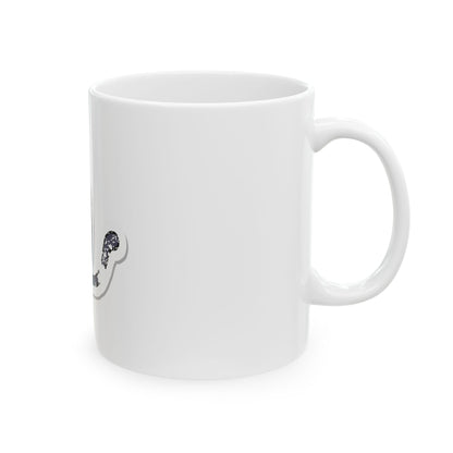 Grunge Black Cat Ceramic Mug (11oz/15oz)