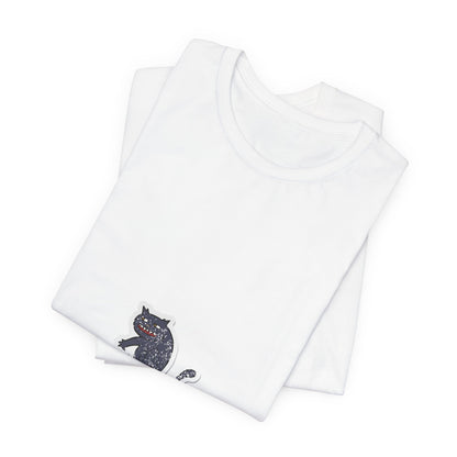 Black Cat Graphic Tee — Small Vintage Cat Illustration T-Shirt