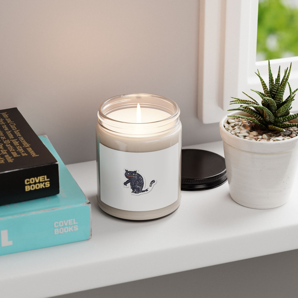 Black Cat Soy Candle — 9oz Scented Jar Candle (Whimsical Nighttime Vibe)