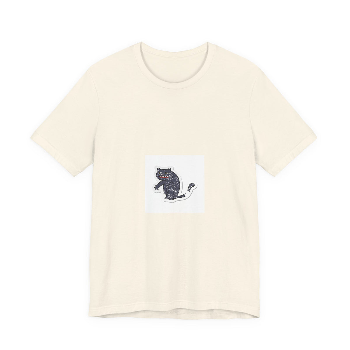 Black Cat Graphic Tee — Small Vintage Cat Illustration T-Shirt