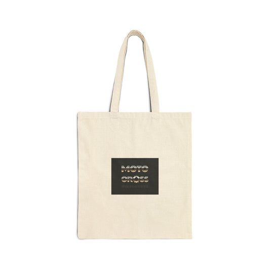 Canvas Tote Bag – Retro 'Good Vibes' Block Print Cotton Shopper