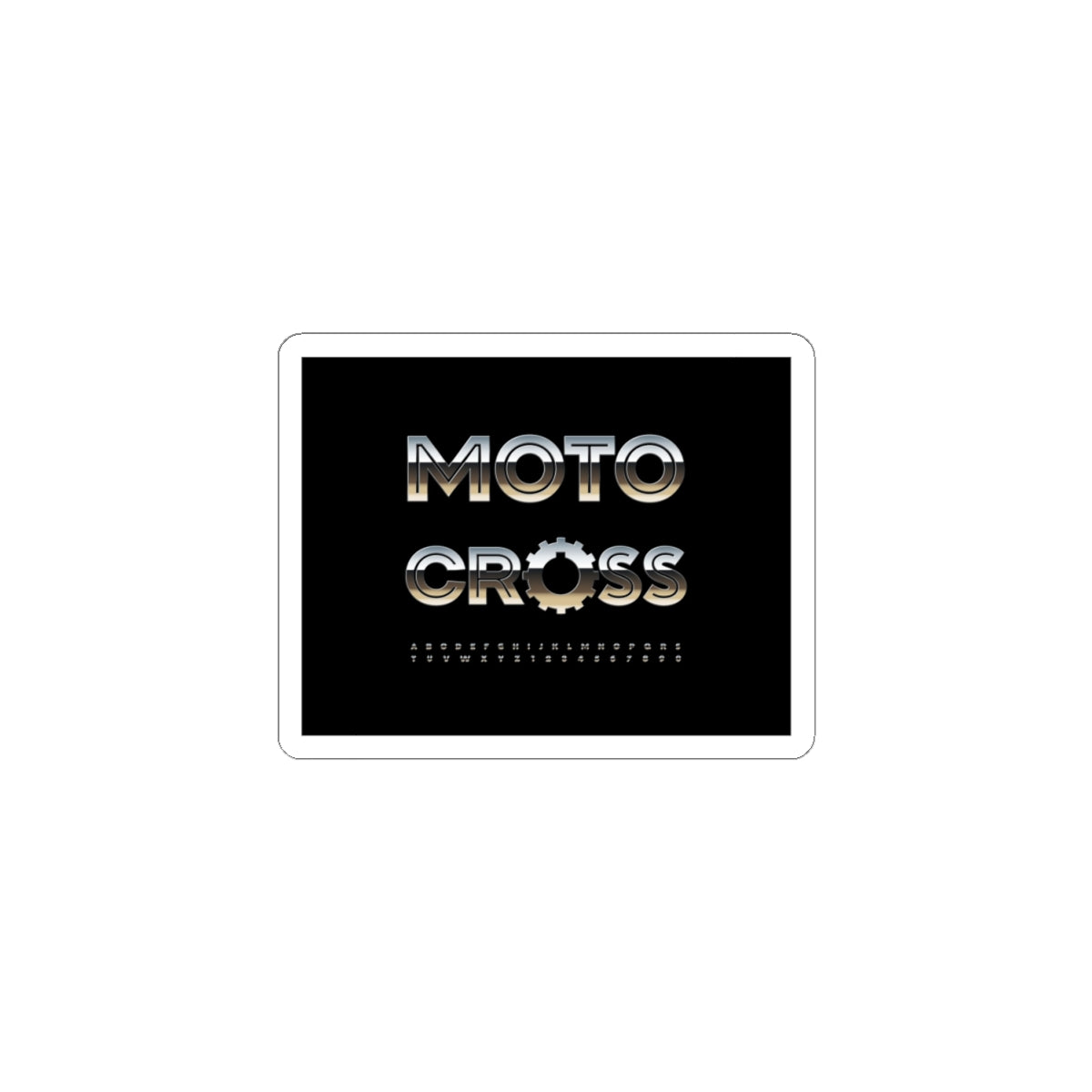 Motocross Metal Logo Kiss-Cut Sticker — Racing Helmet & Gear Decal