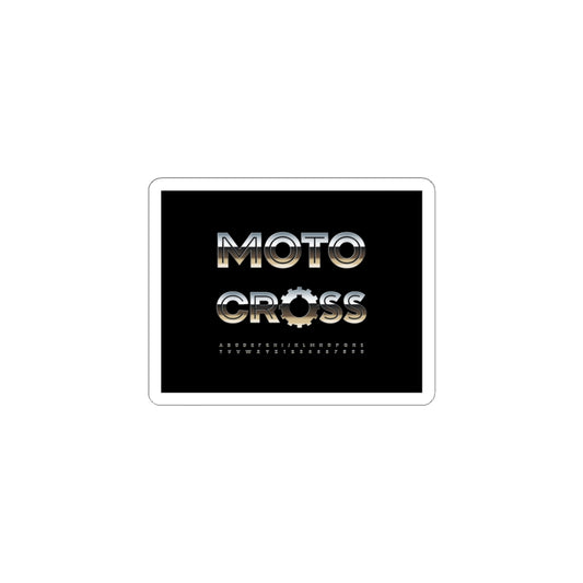 Motocross Metal Logo Kiss-Cut Sticker — Racing Helmet & Gear Decal