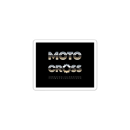 Motocross Metal Logo Kiss-Cut Sticker — Racing Helmet & Gear Decal